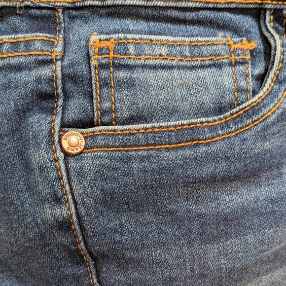 Girls Denim High Waisted Dark Washed Jeans - Picture 8 of 8